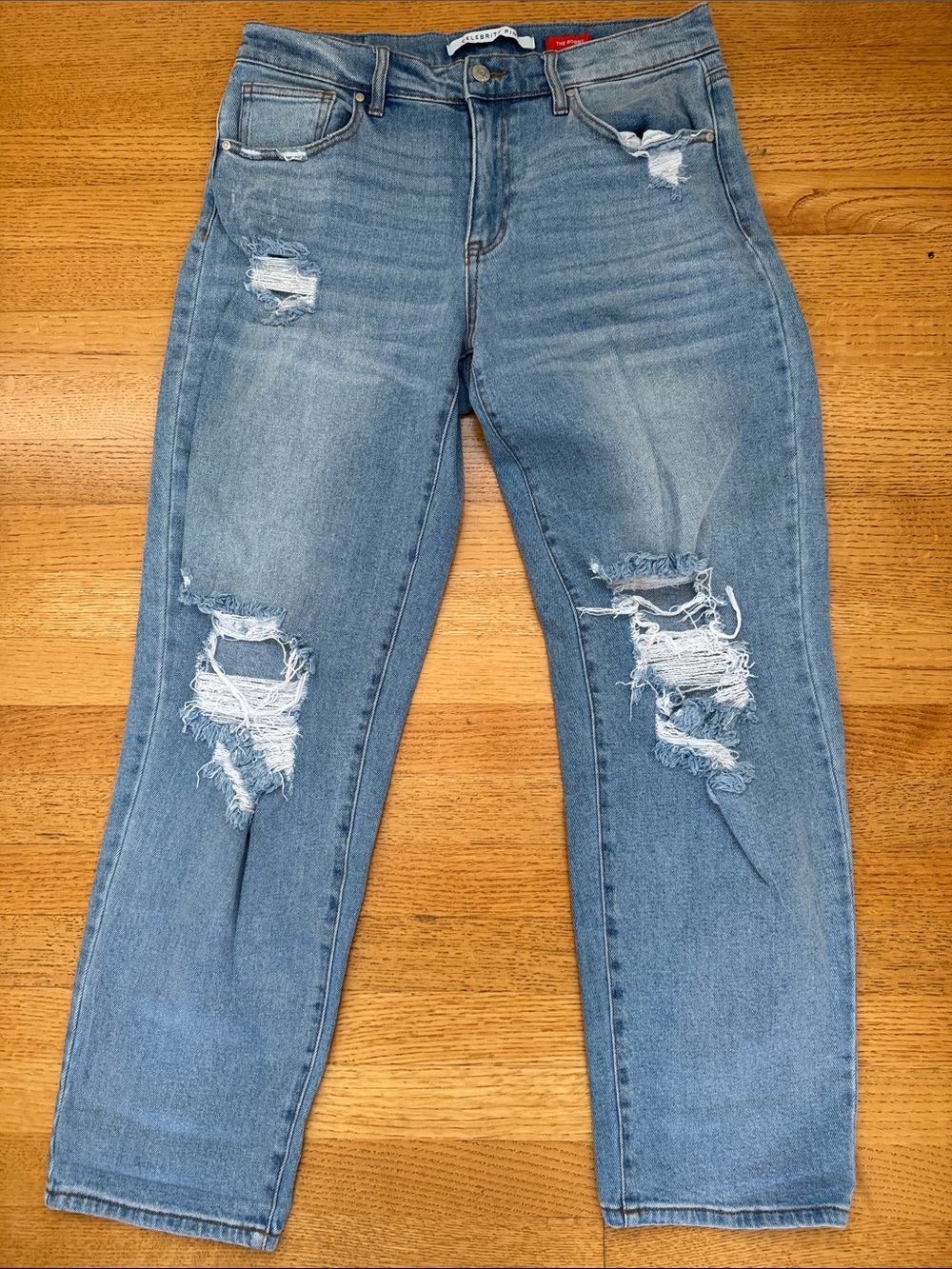 Celebrity Pink The Bobby Light Blue Distressed Boyfriend Jeans